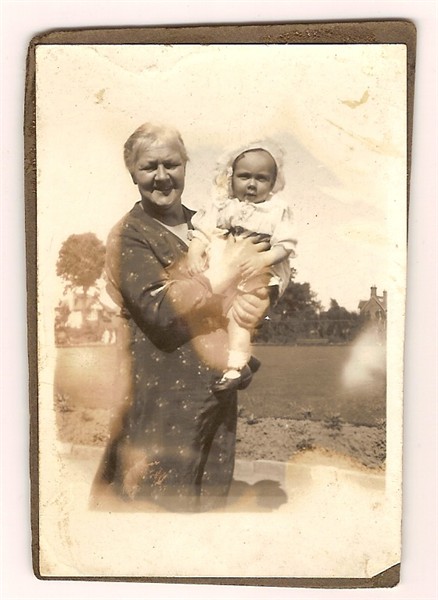 Charlotte Barden 1869-1881 with granddaughter Joan c1937. Click to enlarge